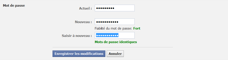 Comment changer son mot de passe Facebook